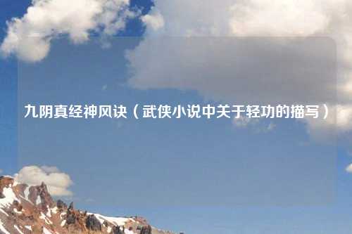九阴真经神风诀（武侠小说中关于轻功的描写）