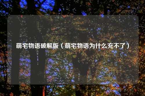 萌宅物语破解版（萌宅物语为什么充不了）