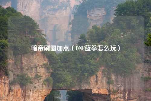 暗帝刷图加点（DNF蓝拳怎么玩）