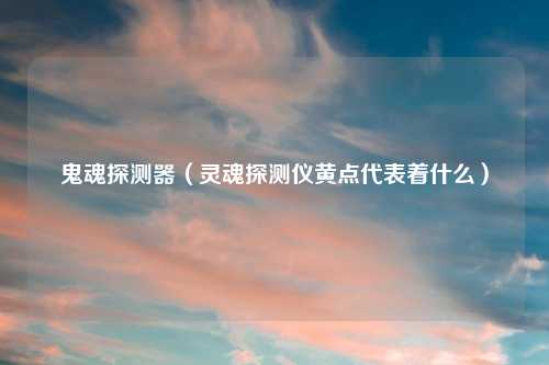 鬼魂探测器（灵魂探测仪黄点代表着什么）