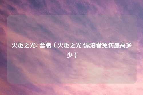 火炬之光2 套装（火炬之光2漂泊者免伤最高多少）