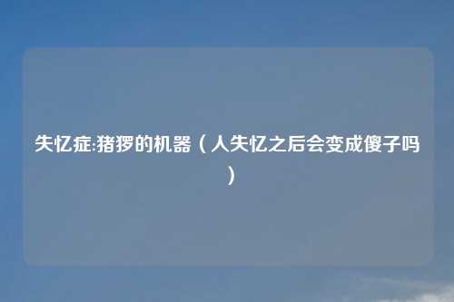 失忆症:猪猡的机器（人失忆之后会变成傻子吗）