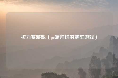 拉力赛游戏（pc端好玩的赛车游戏）