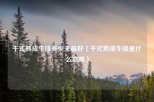 干式熟成牛排多少天最好（干式熟成牛排是什么意思）