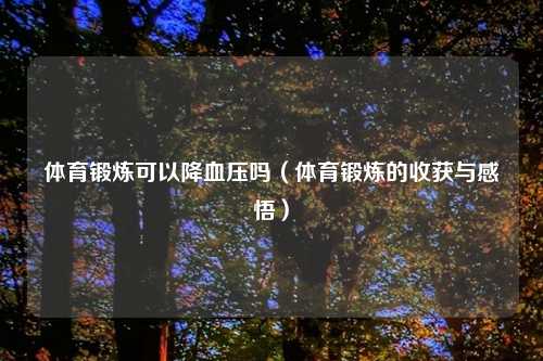 体育锻炼可以降血压吗（体育锻炼的收获与感悟）