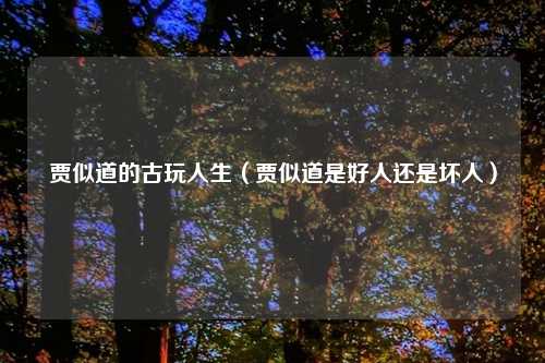 贾似道的古玩人生（贾似道是好人还是坏人）