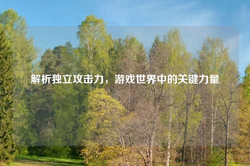 解析独立攻击力，游戏世界中的关键力量