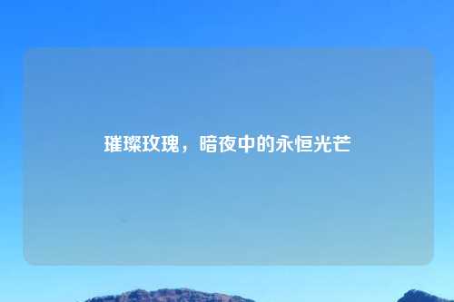 璀璨玫瑰，暗夜中的永恒光芒