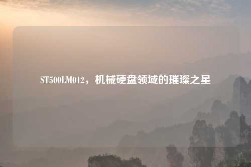 ST500LM012，机械硬盘领域的璀璨之星