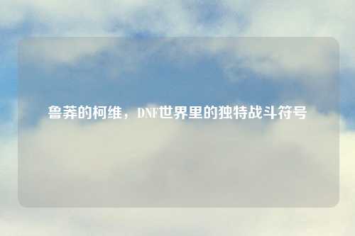 鲁莽的柯维，DNF世界里的独特战斗符号