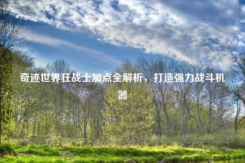 奇迹世界狂战士加点全解析，打造强力战斗机器