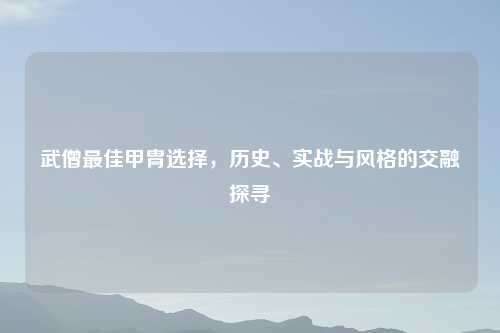 武僧最佳甲胄选择，历史、实战与风格的交融探寻