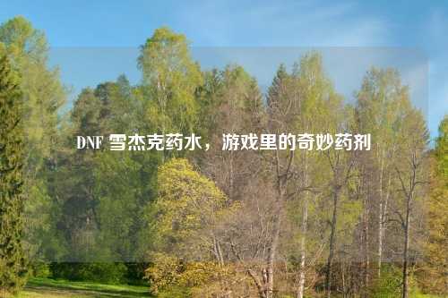 DNF 雪杰克药水，游戏里的奇妙药剂