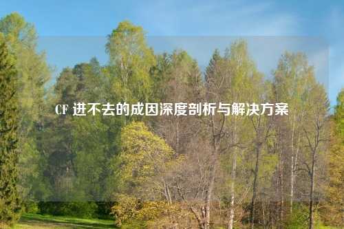 CF 进不去的成因深度剖析与解决方案