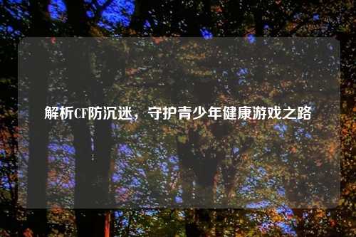 解析CF防沉迷，守护青少年健康游戏之路
