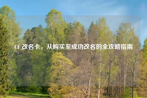 CF 改名卡，从购买至成功改名的全攻略指南