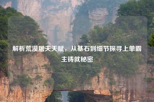 解析荒漠屠夫天赋，从基石到细节探寻上单霸主铸就秘密