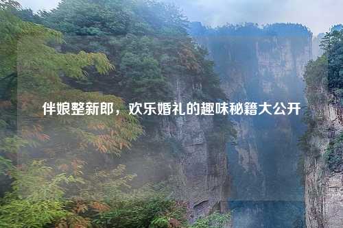 伴娘整新郎，欢乐婚礼的趣味秘籍大公开