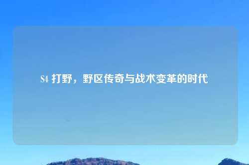 S4 打野，野区传奇与战术变革的时代