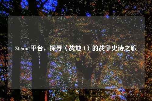 Steam 平台，探寻〈战地 1〉的战争史诗之旅