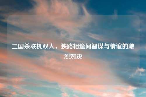 三国杀联机双人，狭路相逢间智谋与情谊的激烈对决