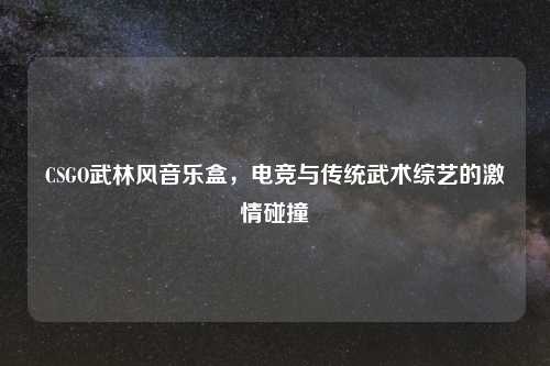 CSGO武林风音乐盒，电竞与传统武术综艺的激情碰撞