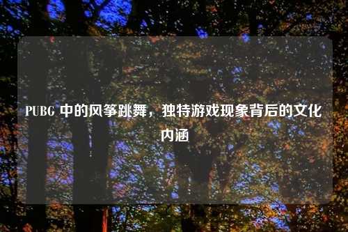 PUBG 中的风筝跳舞，独特游戏现象背后的文化内涵