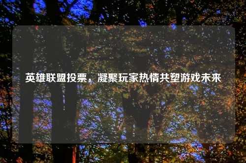 英雄联盟投票，凝聚玩家热情共塑游戏未来