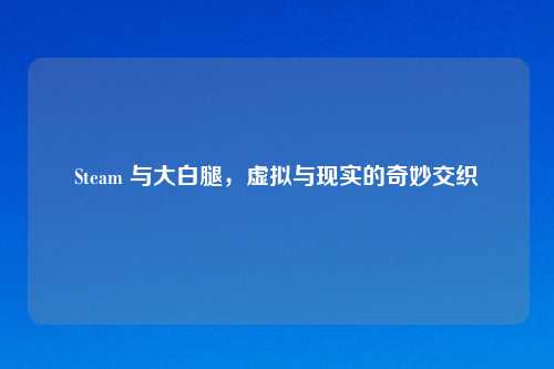 Steam 与大白腿，虚拟与现实的奇妙交织