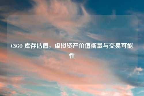 CSGO 库存估值,虚拟资产价值衡量与交易可能性