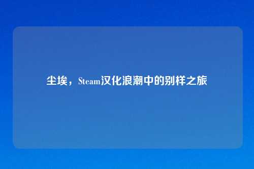 尘埃，Steam汉化浪潮中的别样之旅