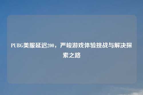 PUBG美服延迟200，严峻游戏体验挑战与解决探索之路