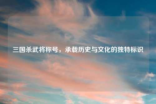 三国杀武将称号,承载历史与文化的独特标识