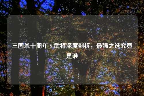 三国杀十周年 S 武将深度剖析，最强之选究竟是谁