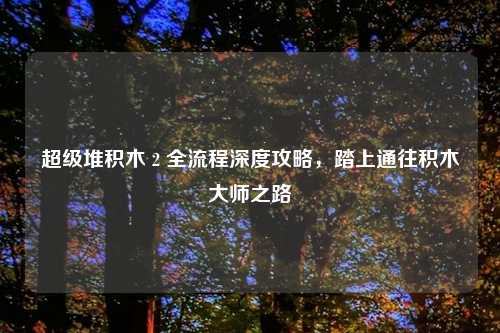 超级堆积木 2 全流程深度攻略，踏上通往积木大师之路