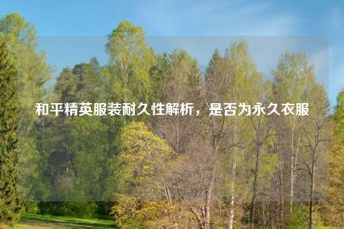 和平精英服装耐久性解析，是否为永久衣服