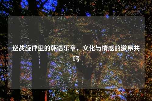 逆战旋律里的韩语乐章,文化与情感的激昂共鸣