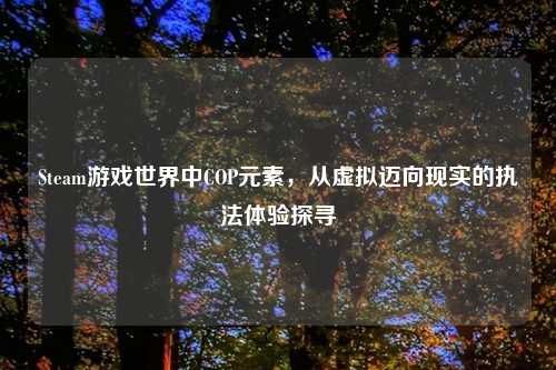 Steam游戏世界中COP元素，从虚拟迈向现实的执法体验探寻