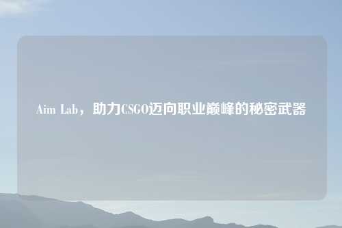 Aim Lab，助力CSGO迈向职业巅峰的秘密武器