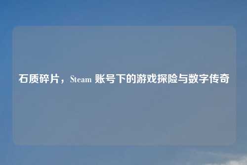 石质碎片，Steam 账号下的游戏探险与数字传奇