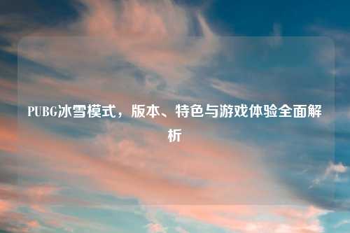 PUBG冰雪模式，版本、特色与游戏体验全面解析