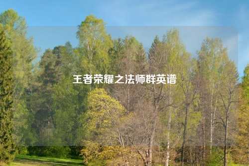 王者荣耀之法师群英谱