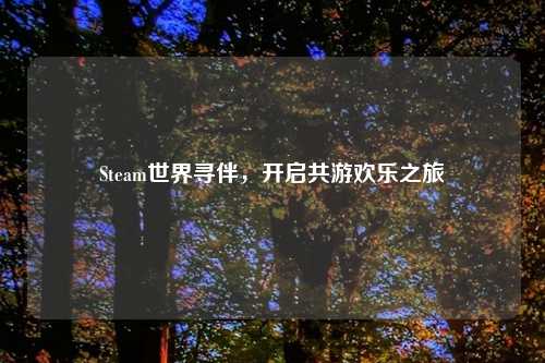 Steam世界寻伴，开启共游欢乐之旅