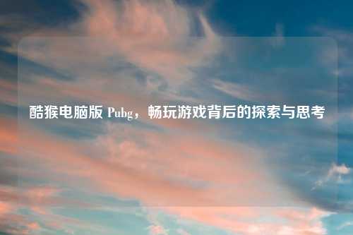 酷猴电脑版 Pubg,畅玩游戏背后的探索与思考