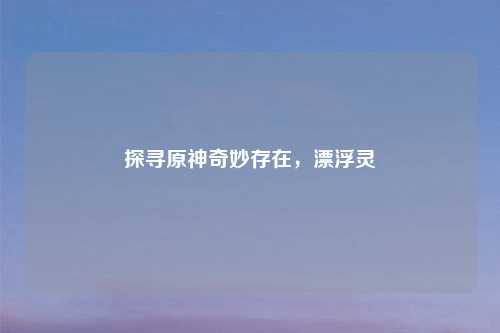 探寻原神奇妙存在，漂浮灵