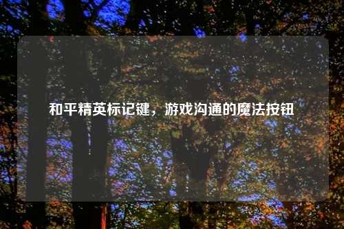 和平精英标记键，游戏沟通的魔法按钮