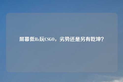 屏幕低Hz玩CSGO，劣势还是另有乾坤？