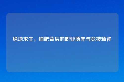 绝地求生,抽靶背后的职业博弈与竞技精神