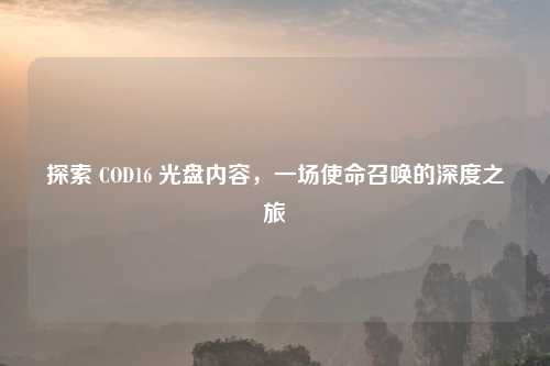 探索 COD16 光盘内容，一场使命召唤的深度之旅