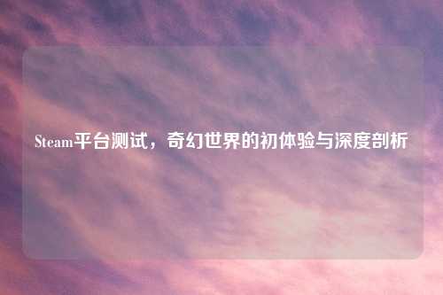 Steam平台测试，奇幻世界的初体验与深度剖析